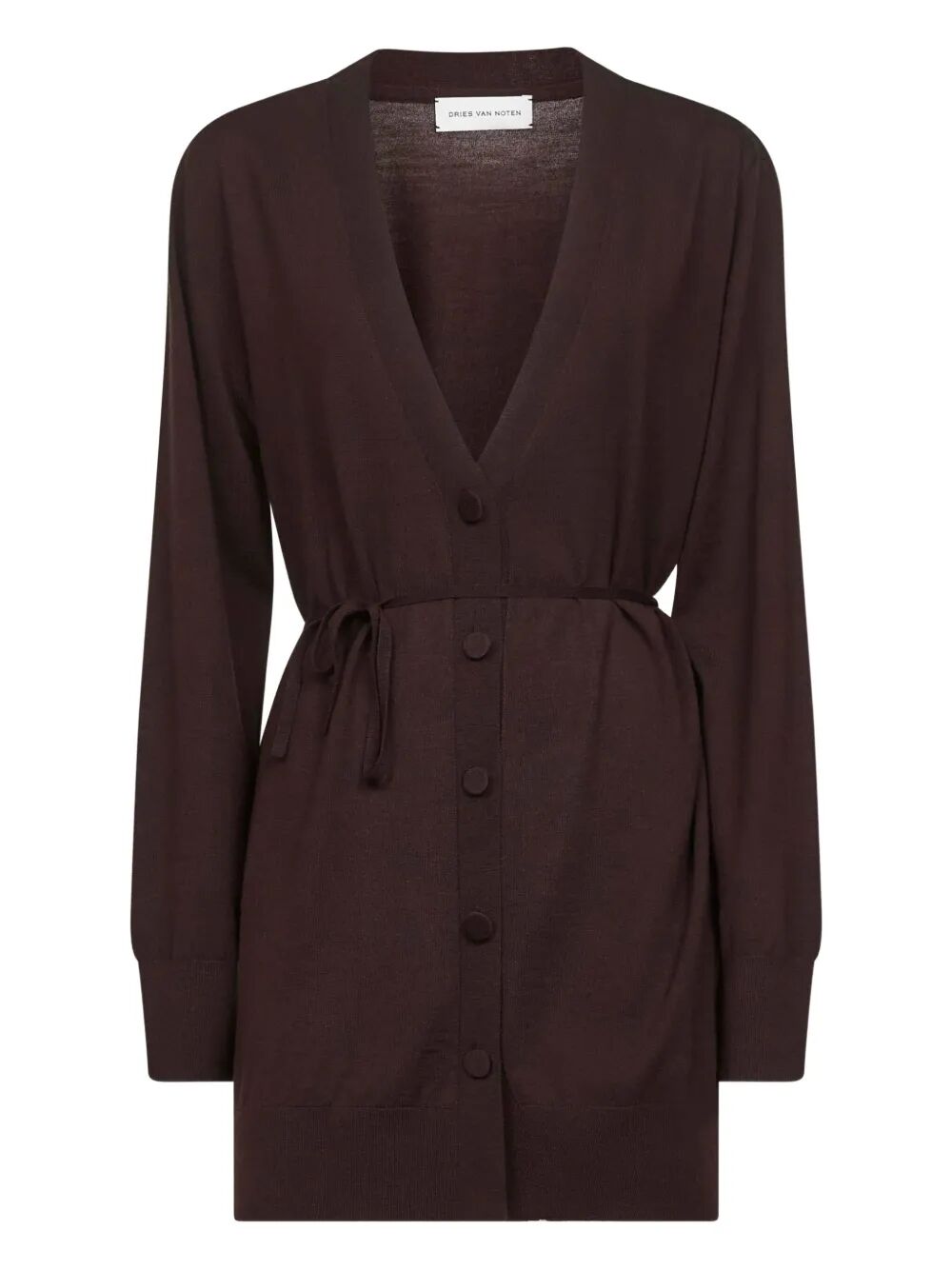 トップス Dries Van Noten Brown Wool Knit Cardigan Dries Van Noten Cardigan Brown | Wanan Luxury