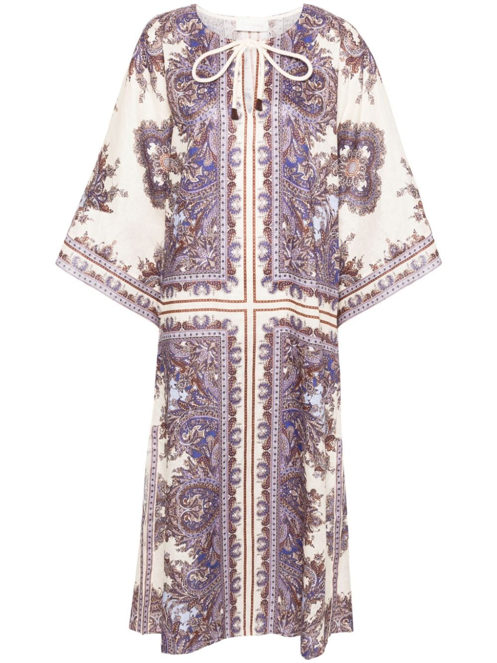 Zimmermann Ottie Kaftan Midi Dress - Purple