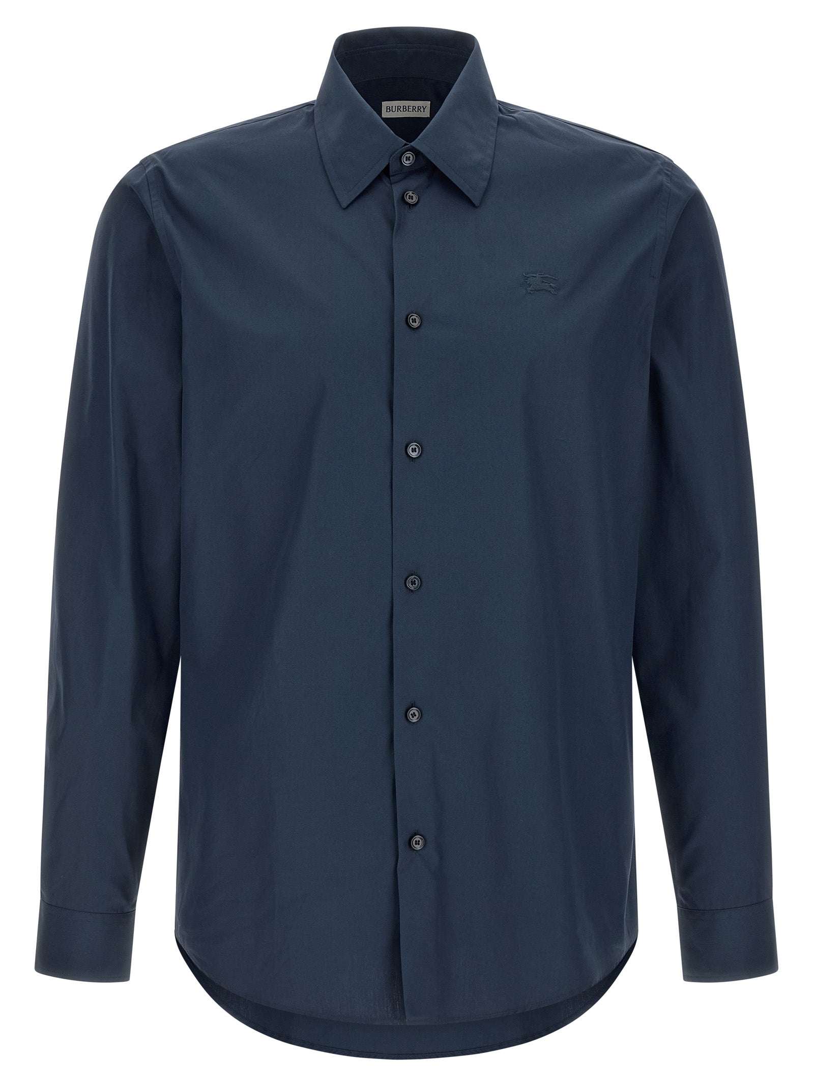 Burberry Blue Cotton Shirt With EKD