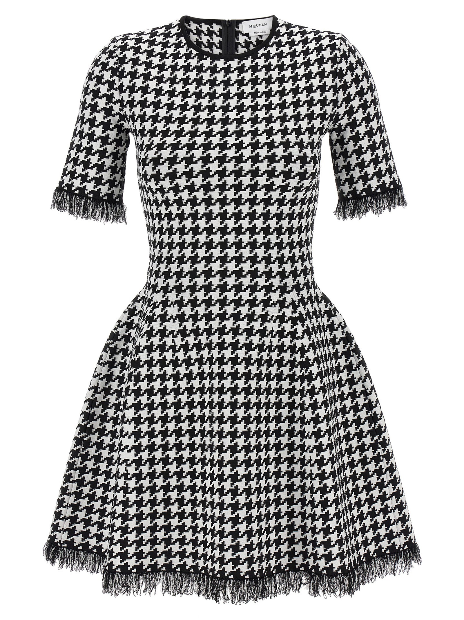 houndstooth mini dress Mcqueen Houndstooth Dress Dresses White/Black