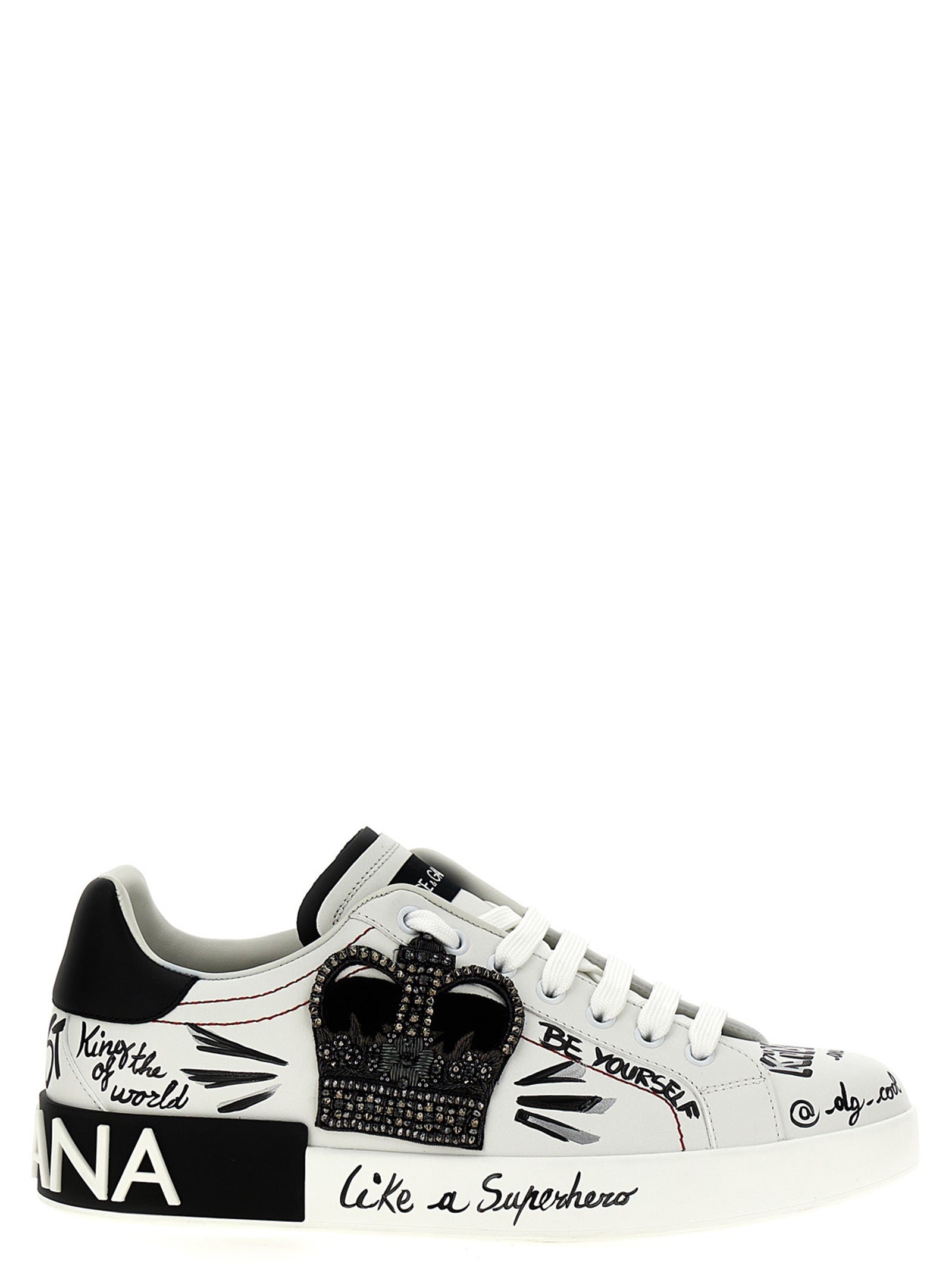 Dolce & Gabbana Portofino Sneakers White/Black | Wanan Luxury