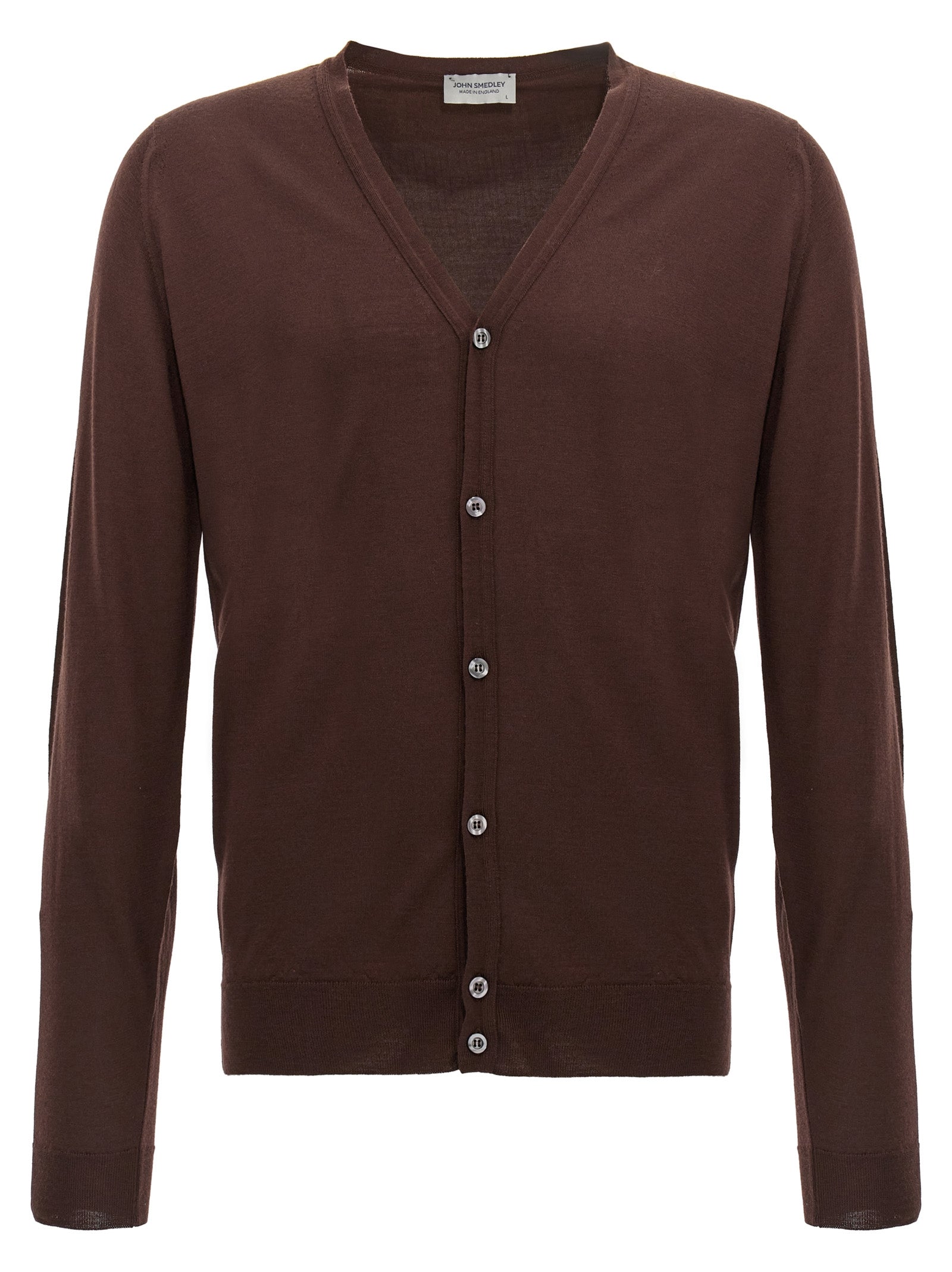 トップス JOHN SMEDLEY PETWORTH CARDIGAN BROWN John Smedley Petworth Sweaters And Cardigans Brown | Wanan Luxury
