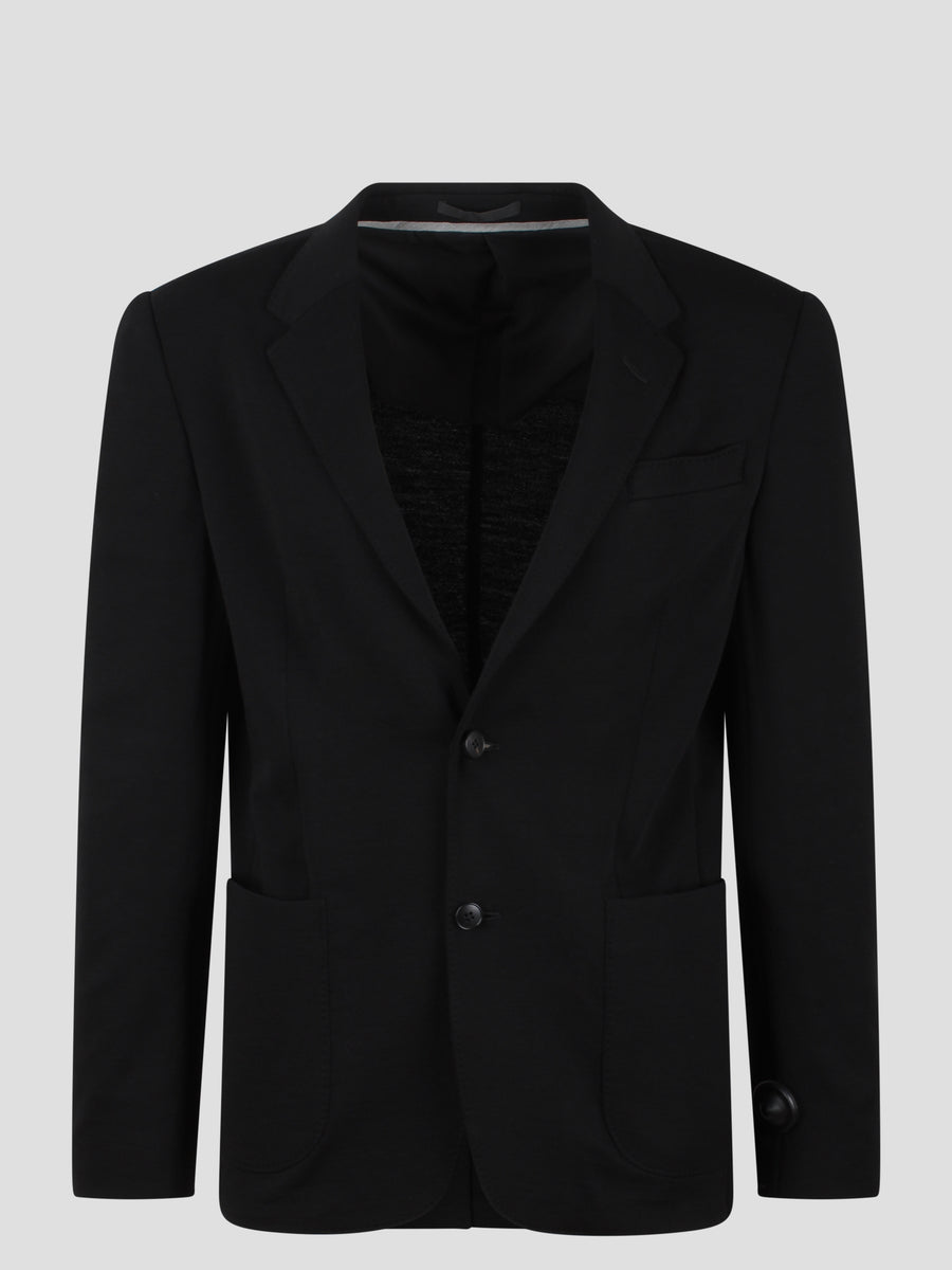 Wool-Canvas Single-Breasted Blazer