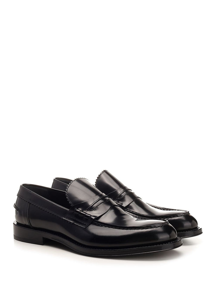 Corvari Brushed Leather Penny Loafer Loafers - Black | 2ced8a468e1c54a580bbbf05a52a8e72cdd07919