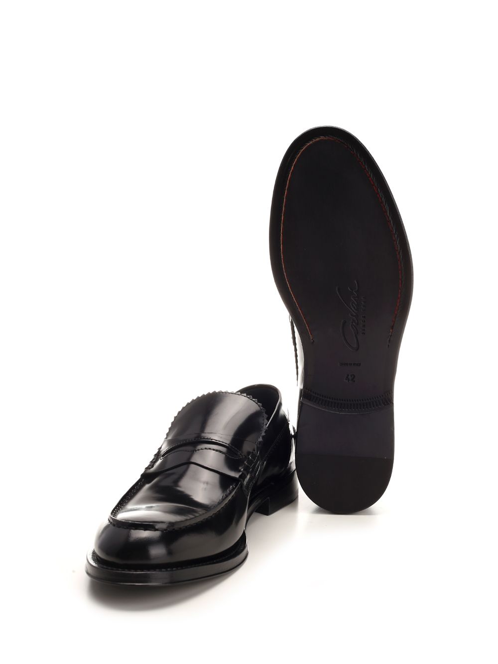 Corvari Brushed Leather Penny Loafer Loafers - Black | 972f63d488bddaca3fc9573a08e4795f0afbf54d