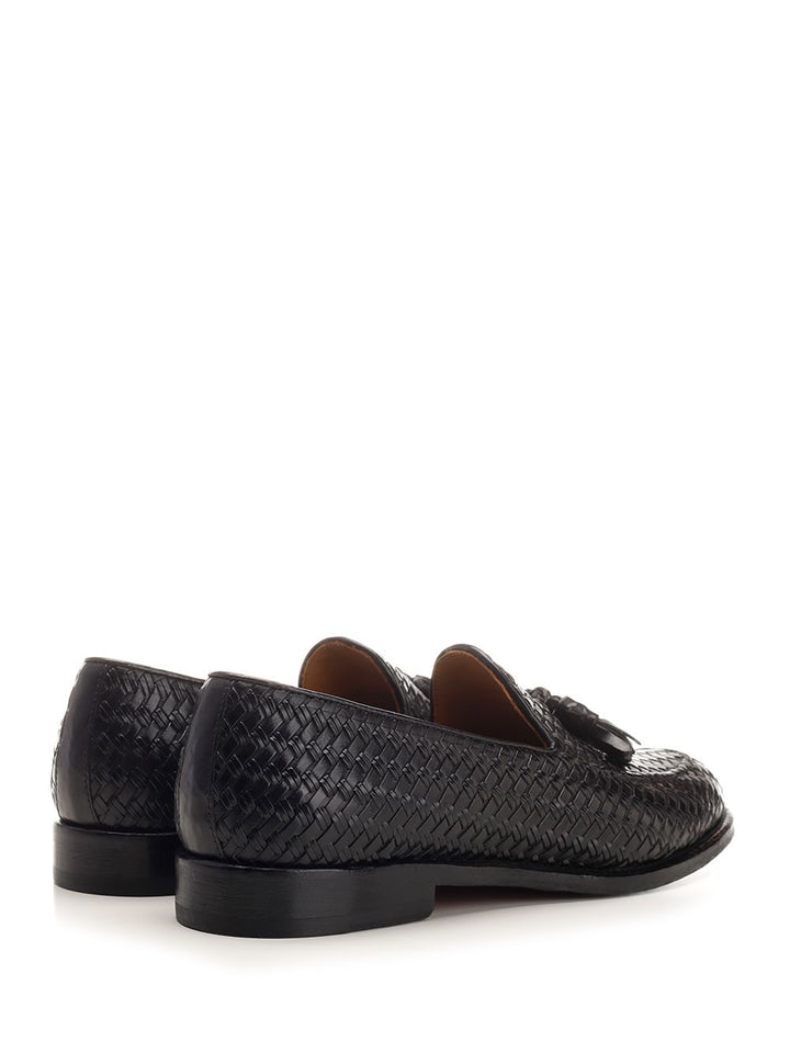 Corvari Loafer With Tassels In Woven Leather Loafers - Black | 773de22beada98bf0b90ab46d08205e3fcde4018