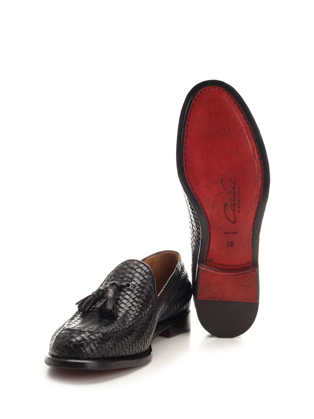 Corvari Loafer With Tassels In Woven Leather Loafers - Black | 8c5ae8e9cf8daaafdafdd04916c79e544421643a