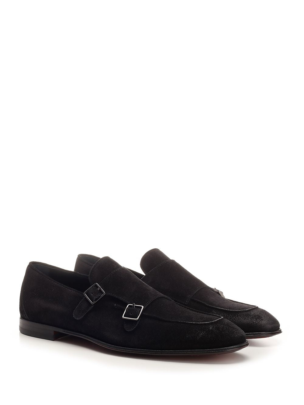 Corvari Double Buckle Suede Loafer Loafers - Black | 9d074920cef078c7512eca44d5822fe436632ef4