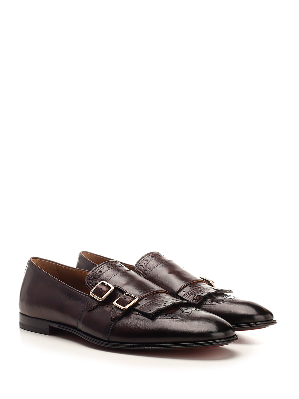 Corvari Double Buckle Loafers Lace-Up Shoes - Brown | 390cc0f86cb9d49d61f857caee21faff3cf0469f