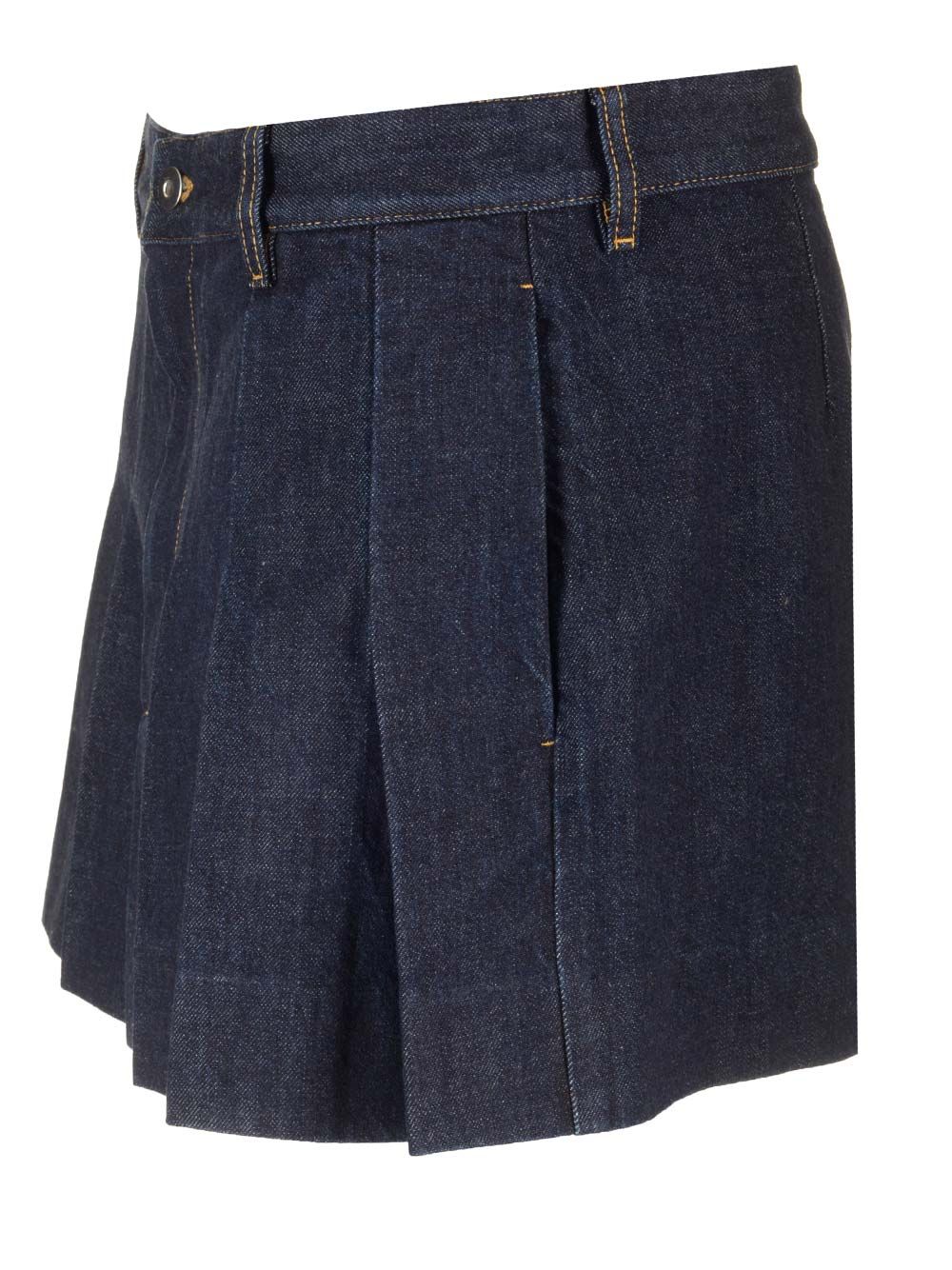 Bottega Veneta Pleated Denim Miniskirt Skirts - Blue | a6d4c47ff7f4ca5e5f97f1c87ffa7756b5f50489