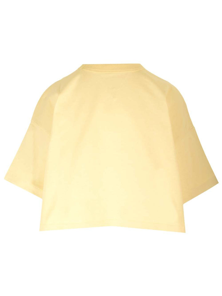Bottega Veneta Yellow Cropped T-Shirt - Yellow | 4e47211abbbbe41b4b803455f4b0bc399bd567b1
