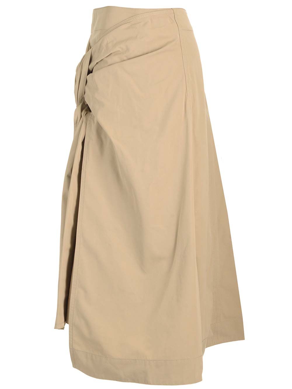 Bottega Veneta Compact Cotton Midi Skirt Skirts - Beige | 0cb103adebe8506cea5ae707e100c9284a8c3a83