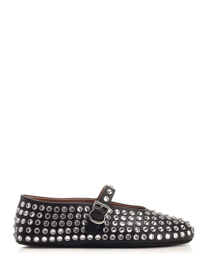 AlaÏA Rhinestone Mesh Ballerina Scarpe basse - Black | d702461459092577a873dbbc7a3ba43f9bca287d