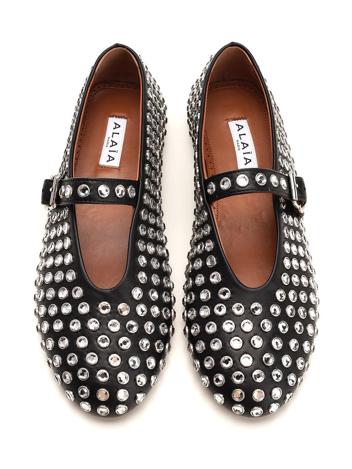 AlaÏA Rhinestone Mesh Ballerina Scarpe basse - Black | bb0ff8680a604c60796e2a1631b13c57f1fa380f