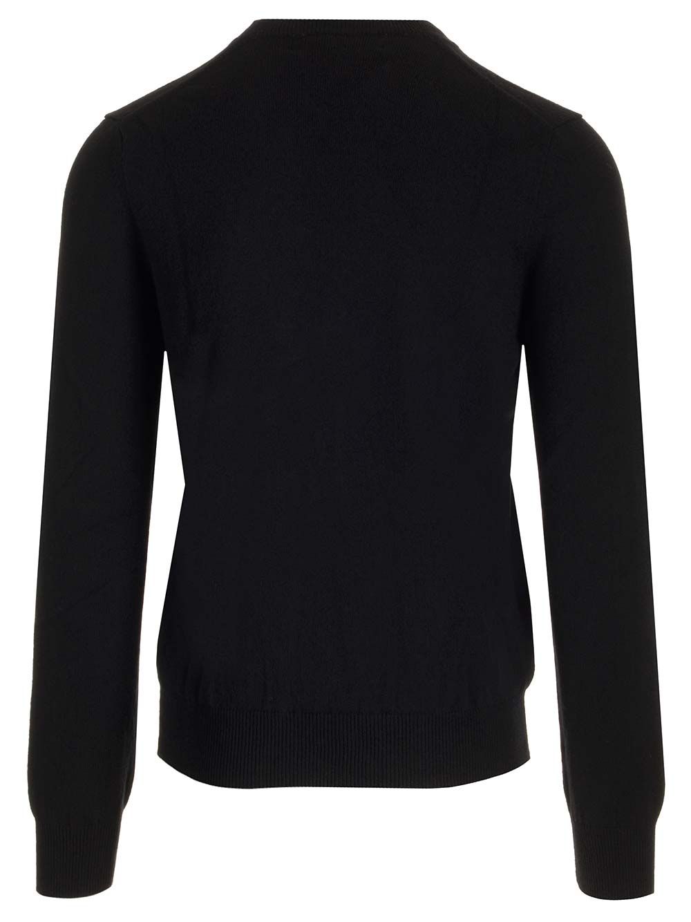 Comme Des Garcons Play Crew Neck Wool Sweater Knitwear - Black | 289cf5b8ddea33266628fe096ffa8019eb8e0192