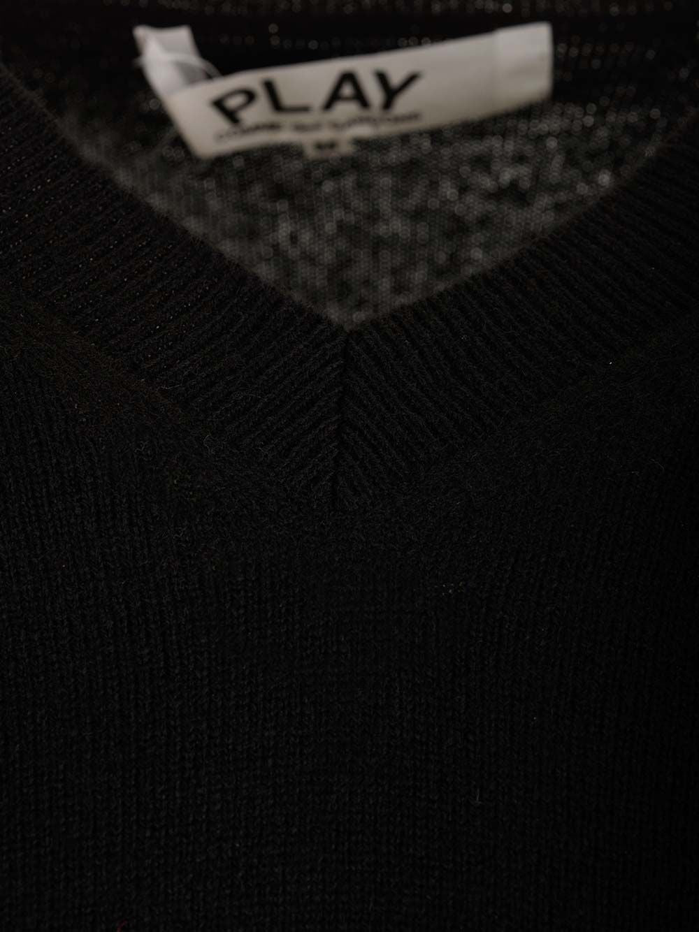 Comme Des Garcons Play Crew Neck Wool Sweater Knitwear - Black | 7cbd014c0d93faac9c82125b1a99bddd2dbfb41f