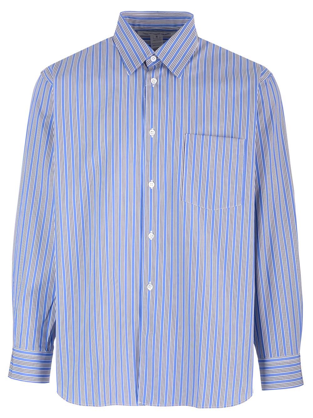 Comme Des GarçOns Shirt Striped Shirt Shirts - Blue | 9e2e93a38916a07481742d3e5f9fedbb54153ab1