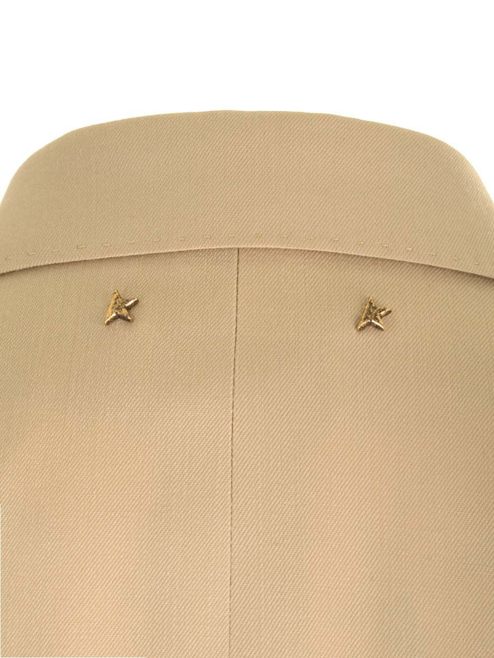 Golden Goose Deluxe Brand Double-Breasted Wool Blazer Jackets - Beige | 13a12c3df302db840613ea56524f966aafc2ba10