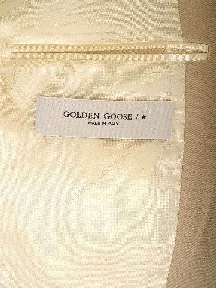 Golden Goose Deluxe Brand Double-Breasted Wool Blazer Jackets - Beige | 8b87e6a00553a4ed25900193ba320fe203737909