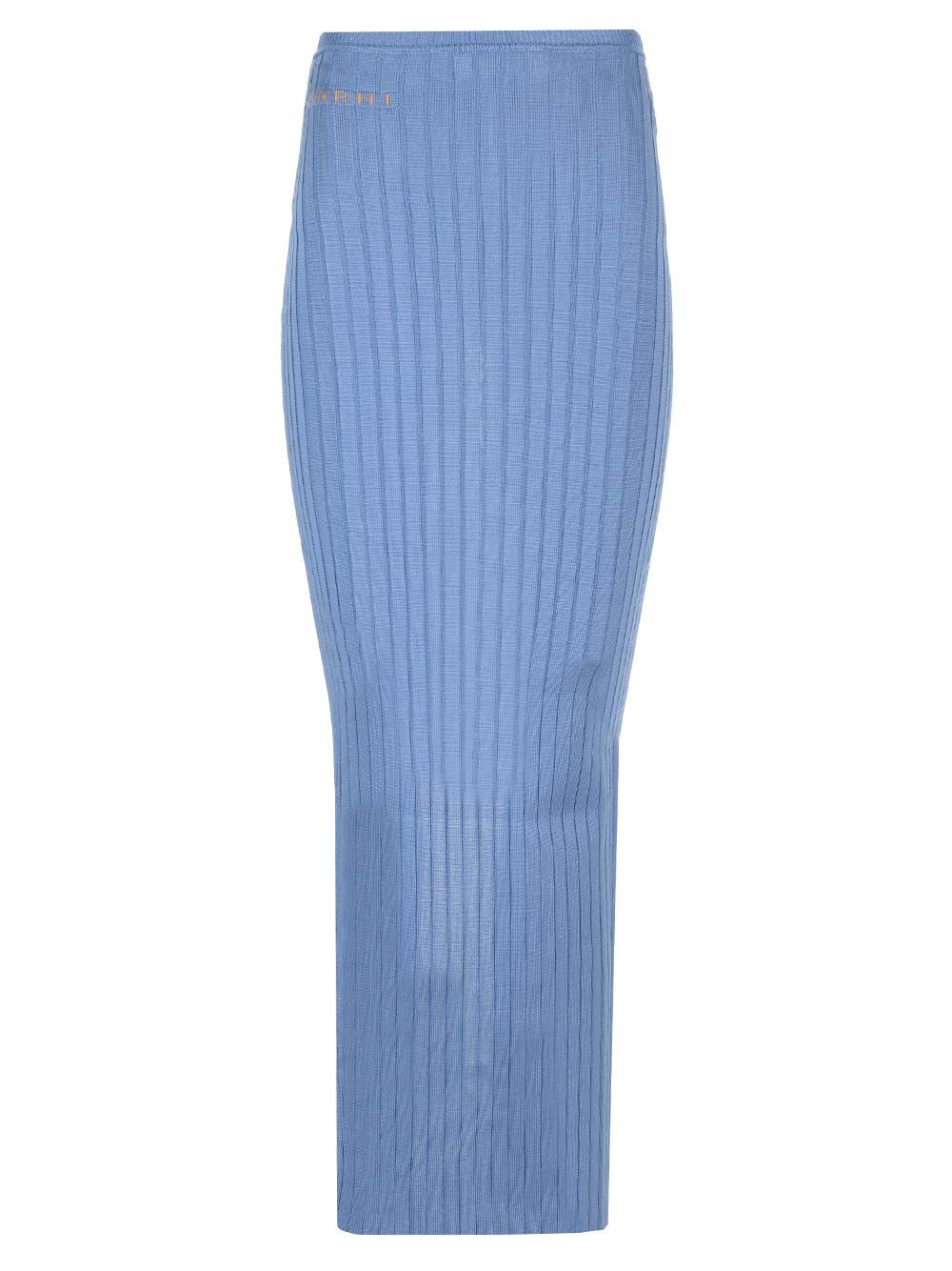 Marni Long Celestial Ribbed Skirt Skirts - Blue | 73844fe73929e8ce6e0974341aa432d32efe39c8
