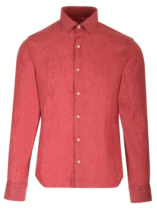 Washed Linen Shirt Shirts Red