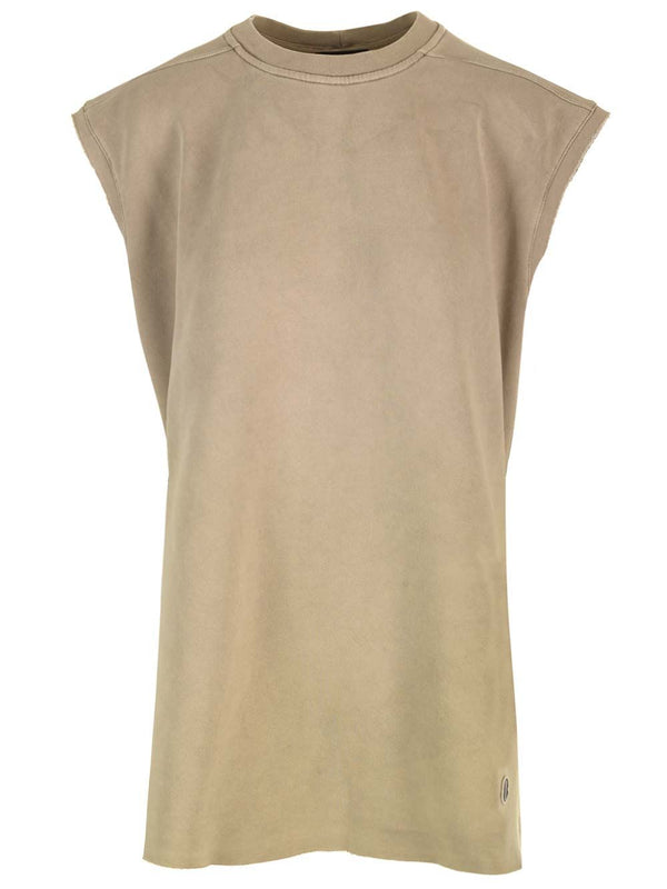 Sleeveless Sweatshirt Tops Green