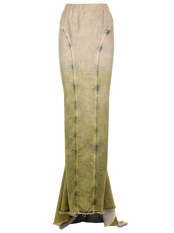 Moncler X Rick Owens Denim Mermaid Skirt Skirts - Green | 2d0d5d728db9fbbe701c6db7e05e3946e49c3fb1