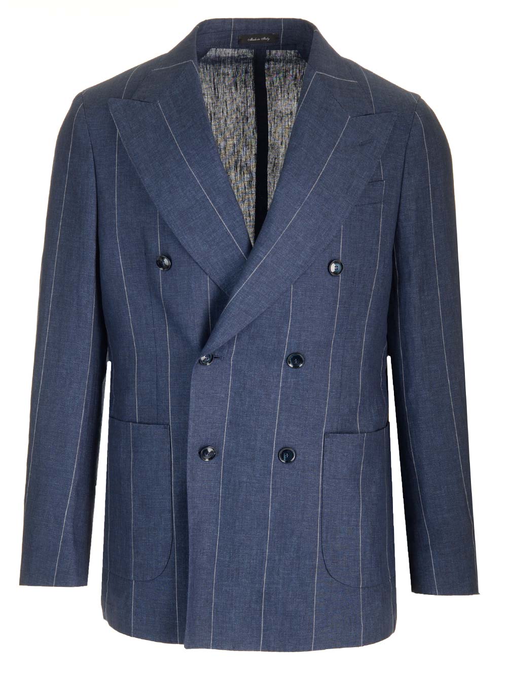 Al Duca D'Aosta Beige Pinstriped Deconstructed Jacket Jackets - Blue | eb168f13f4e0ddd99e05e60506a6f17954526f72