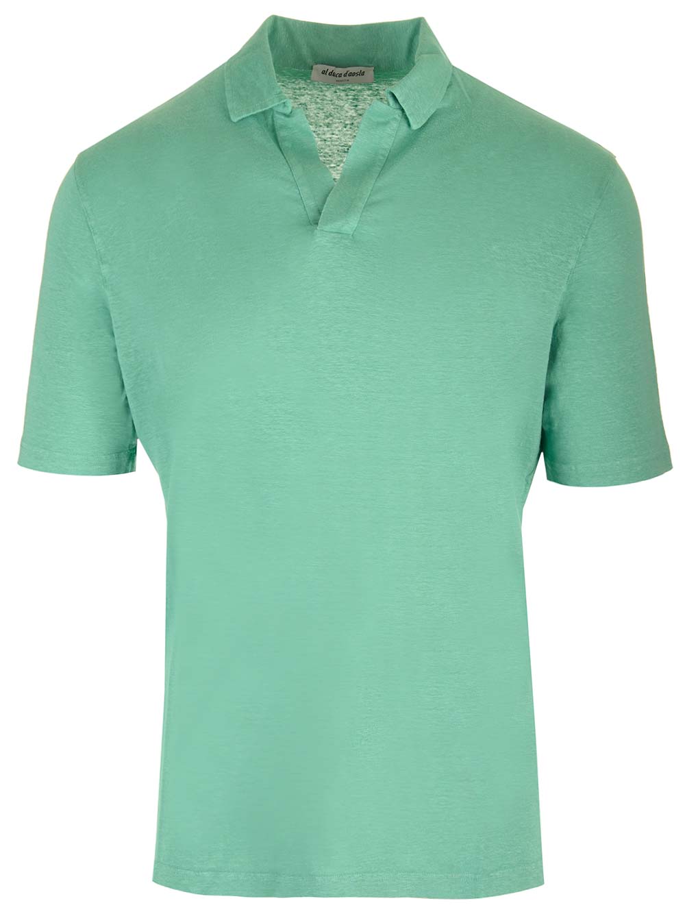 Al Duca D'Aosta Stretch Linen Polo shirt - Green | 1cc17388b2a08f82e8d6b94609858dd38058ba6d