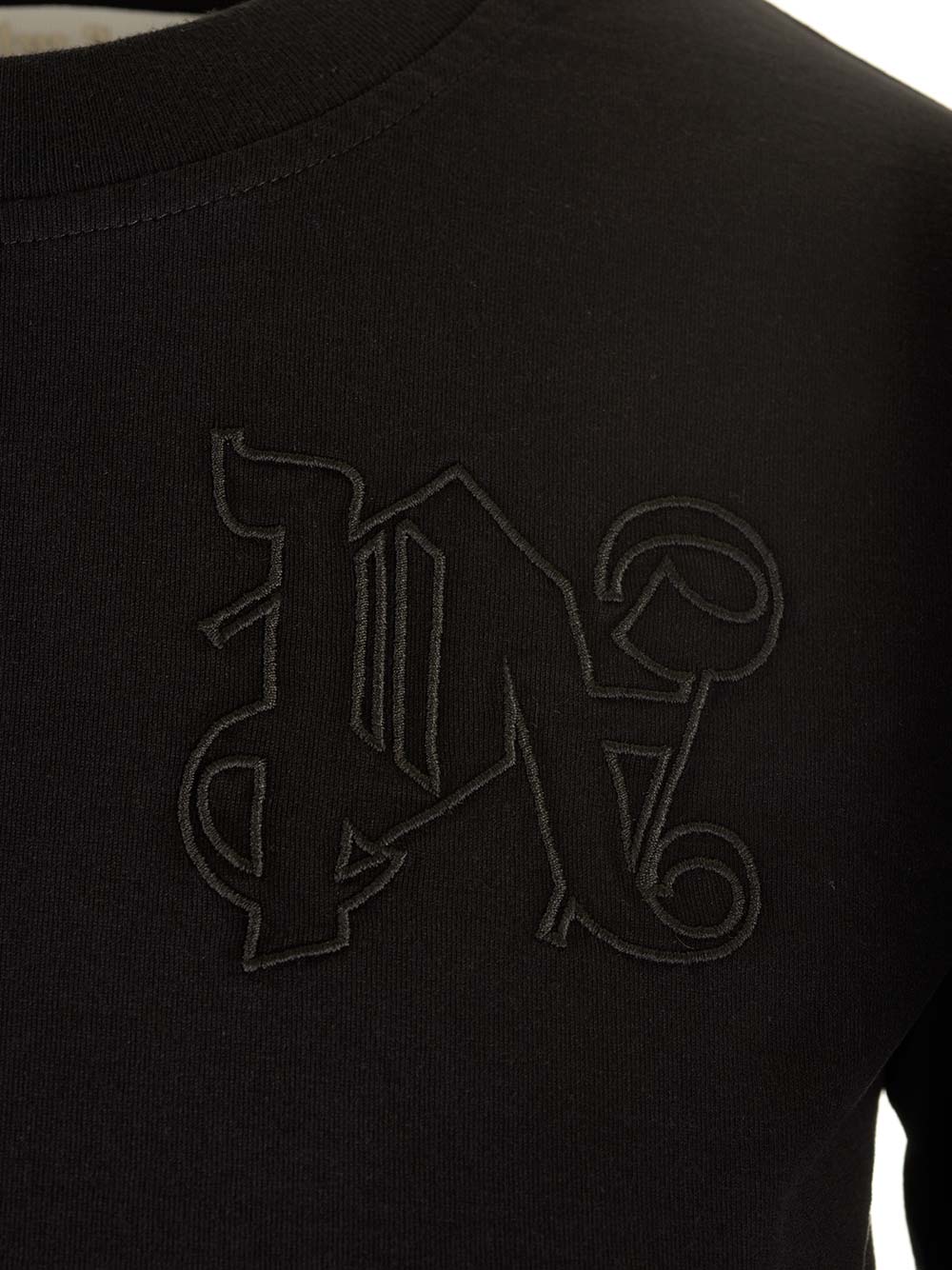 Palm Angels Black  With Monogram T-Shirt - Black | ada78a1c2450a3f8be0eb4b762b2d3f274f29fff