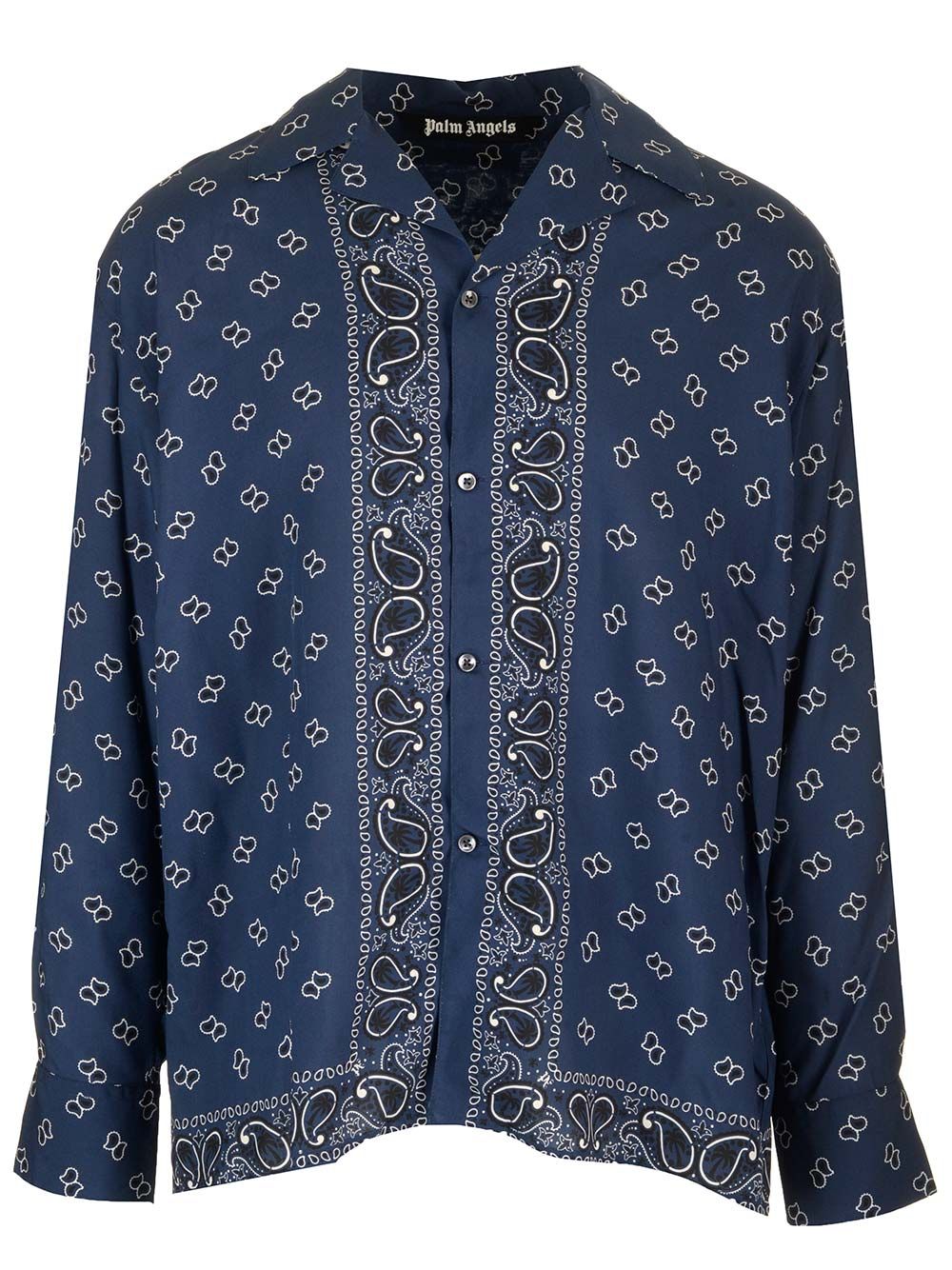 Palm Angels Paisley Print Bowling Shirt Shirts - Blue | 5bfe2068f52ff0dd82886043328fd8f292077a18