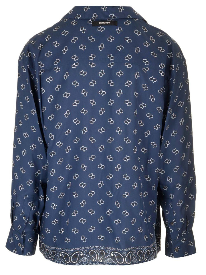 Palm Angels Paisley Print Bowling Shirt Shirts - Blue | 0d6d6e785ae2c459862bb7a925b27735b23792b9