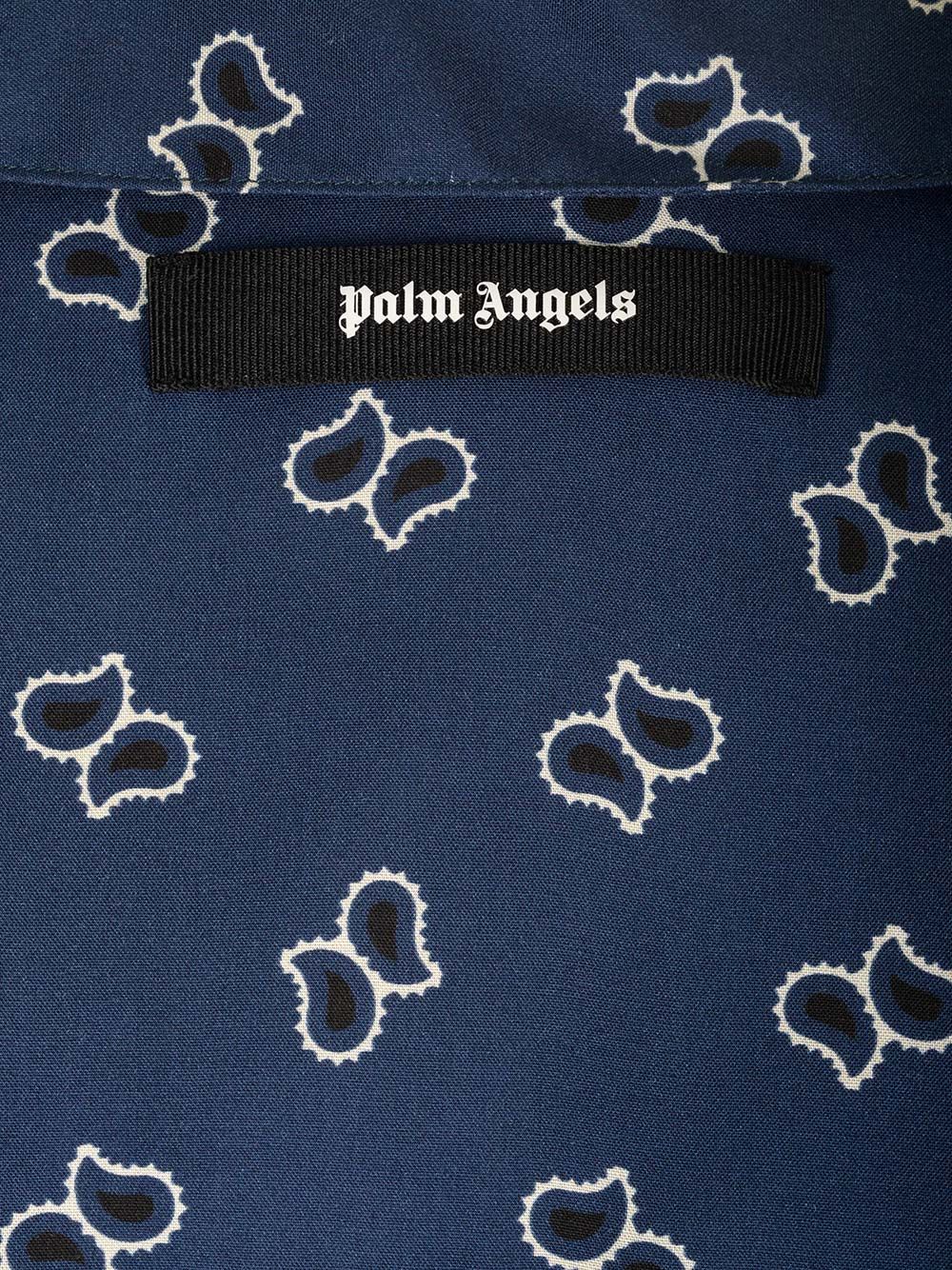 Palm Angels Paisley Print Bowling Shirt Shirts - Blue | aed39bc96ed9e883d1a332bc124902ac705d0e93