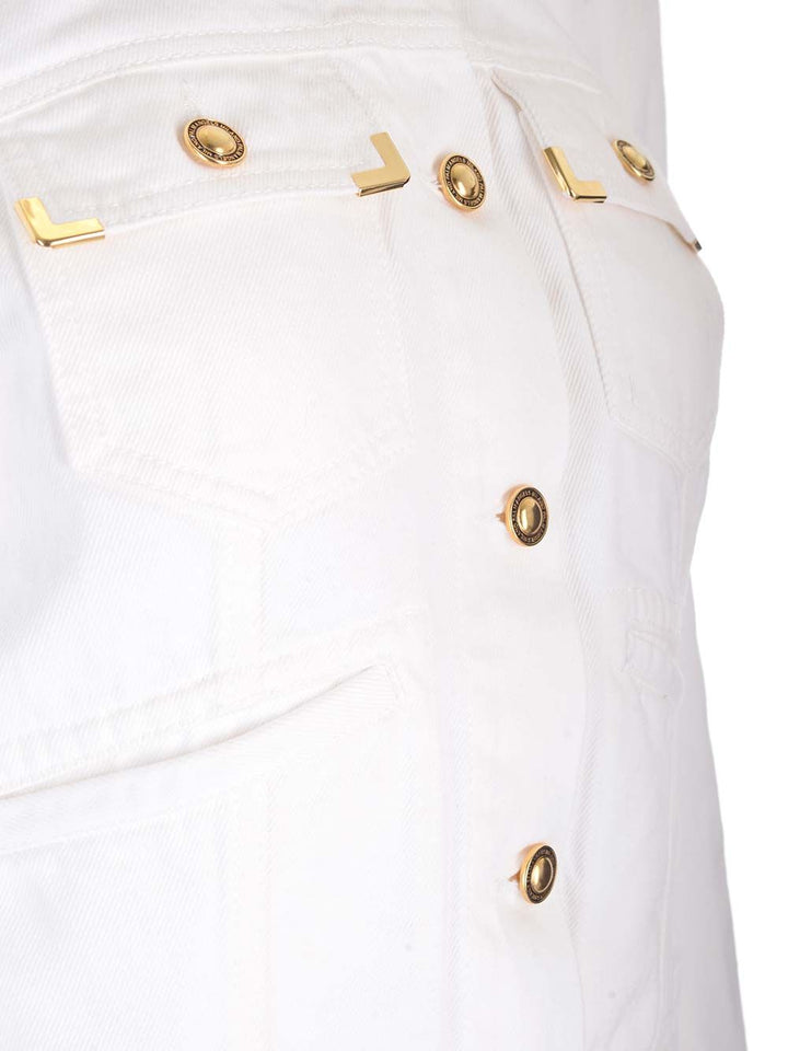 Palm Angels Cotton Denim Jacket Jackets - White | 065c03ac2ba4710b8daaf0638246dec58401e11d