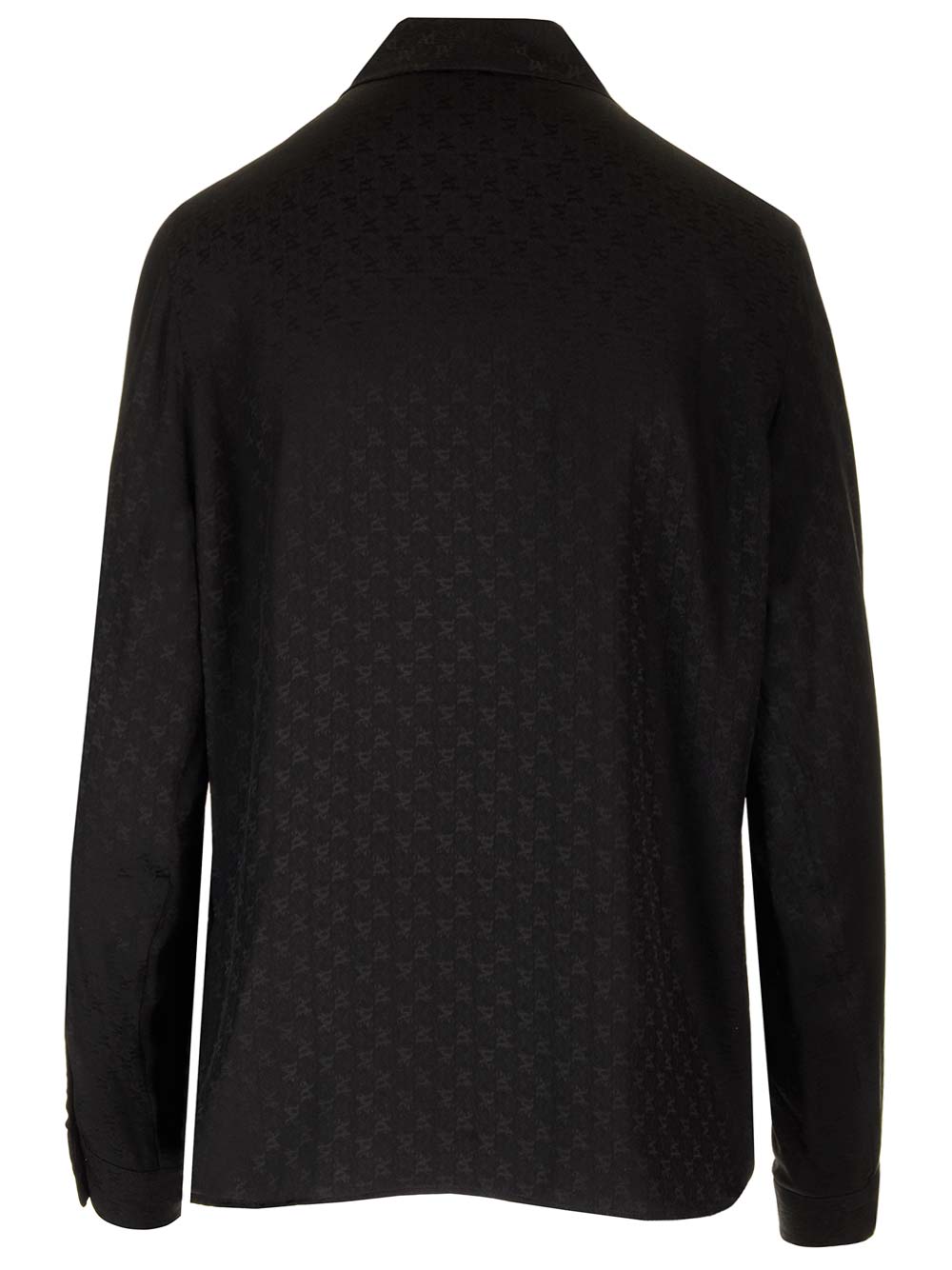 Palm Angels Monogram Silk Blouse Shirts Black