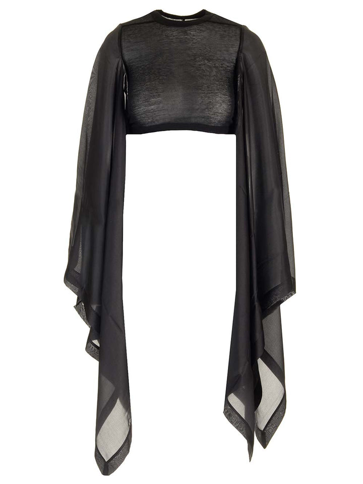 Rick Owens Black Cotton And Silk Crop Top Tops - Black | 60641c81cfb33d228d1cba1219a2851e7169bf82