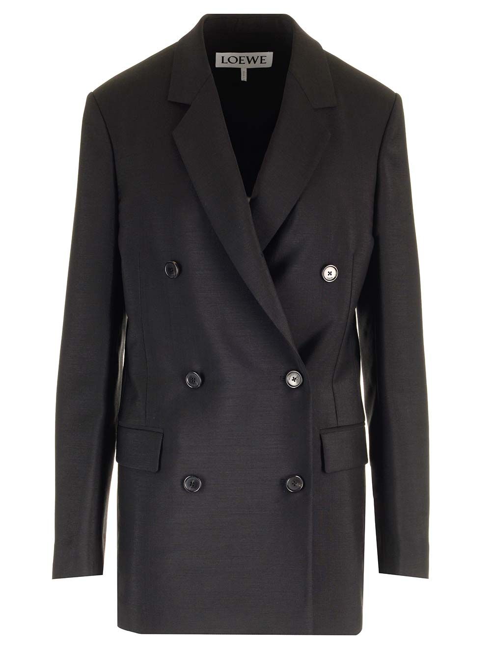 Loewe Double-Breasted Tailored Jackets - Black | 8fbebfd57f78a50a2c964c18a37323dcd5564da8