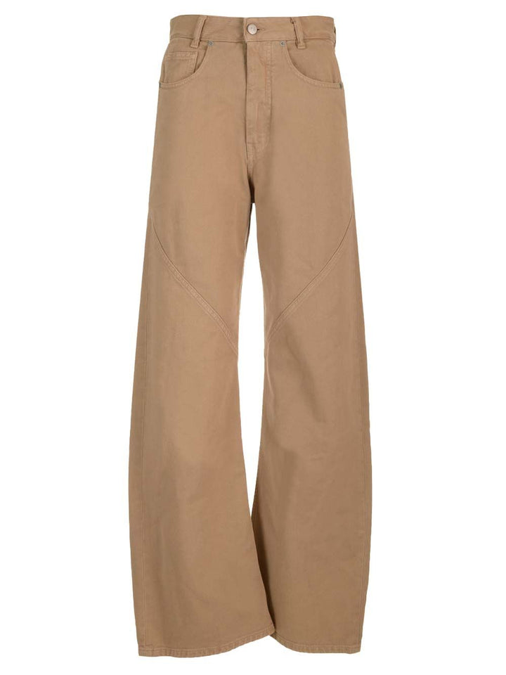 Mm6 Maison Margiela In Cotton Twill Trousers - Beige | 6d21bffe4082ab25ca06145e83547e220a598699