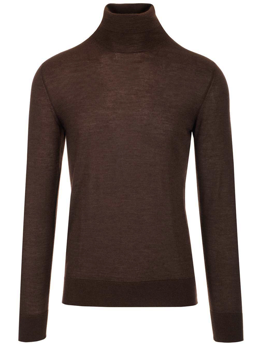 Al Duca D'Aosta Brown Turtleneck Knitwear - Brown | d31915d6c725442e2aeccbabe749d5cb7366709a