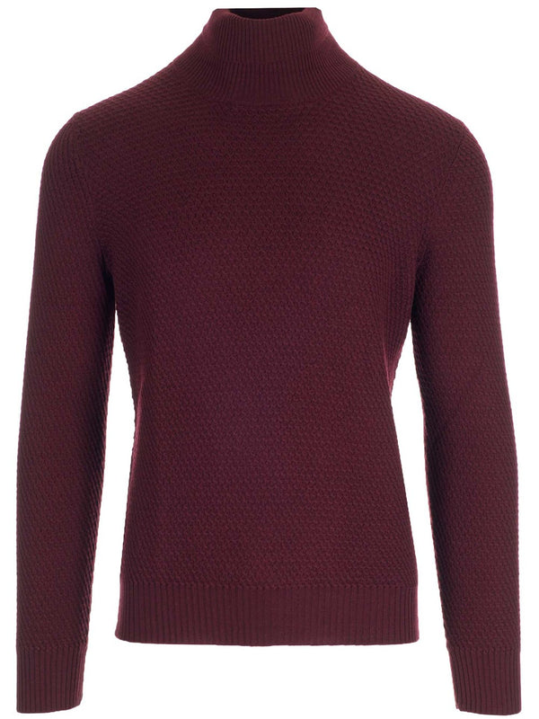 Burgundy Turtleneck Knitwear Bordeaux