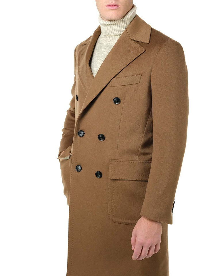 Al Duca D'Aosta Camel Double-Breasted Coat Coats - Beige | be3ee9af0b4aa729d14c0234ffecfae963fee415