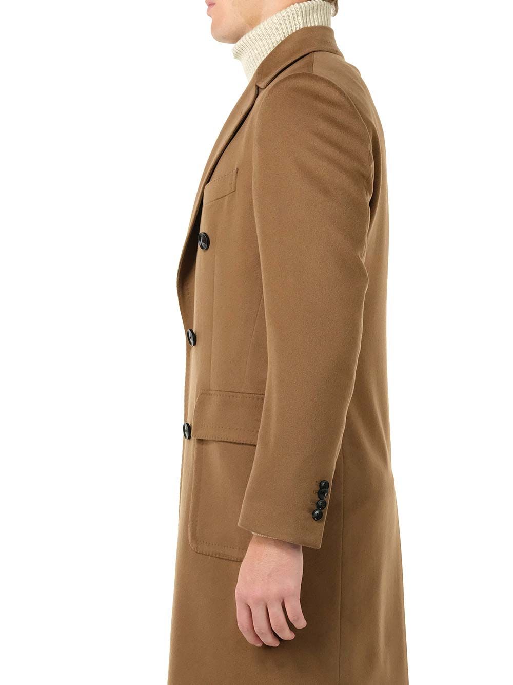 Al Duca D'Aosta Camel Double-Breasted Coat Coats - Beige | 569db841fa4d608f63a9807fc6a8656533accb09