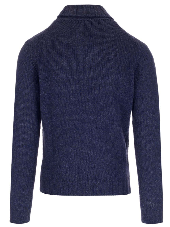 Al Duca D'Aosta Blue Mélange Turtleneck Knitwear - Blue | 362a70d80ebf99a8198e1dab94501d6837903c88