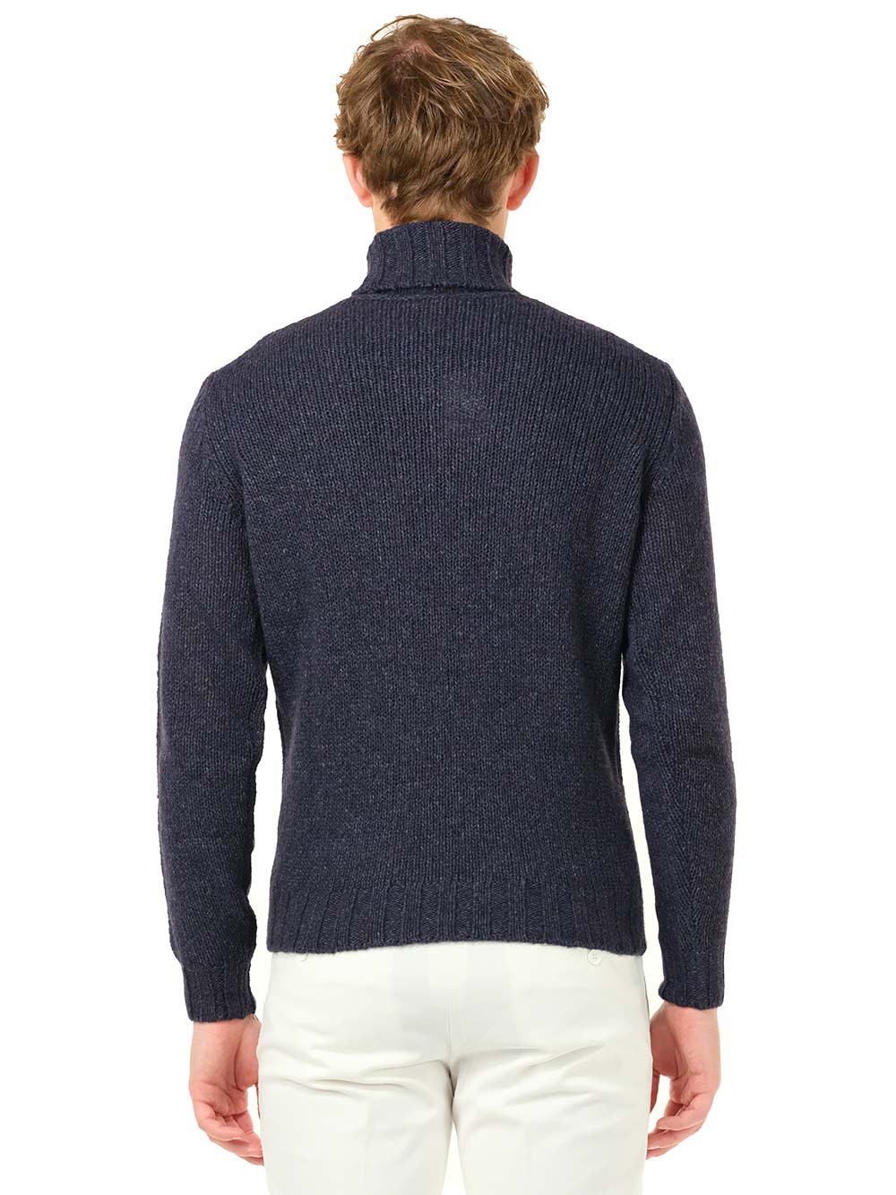 Al Duca D'Aosta Blue Mélange Turtleneck Knitwear - Blue | 952a8adfd49733f38265e56802f339c071ce08cf