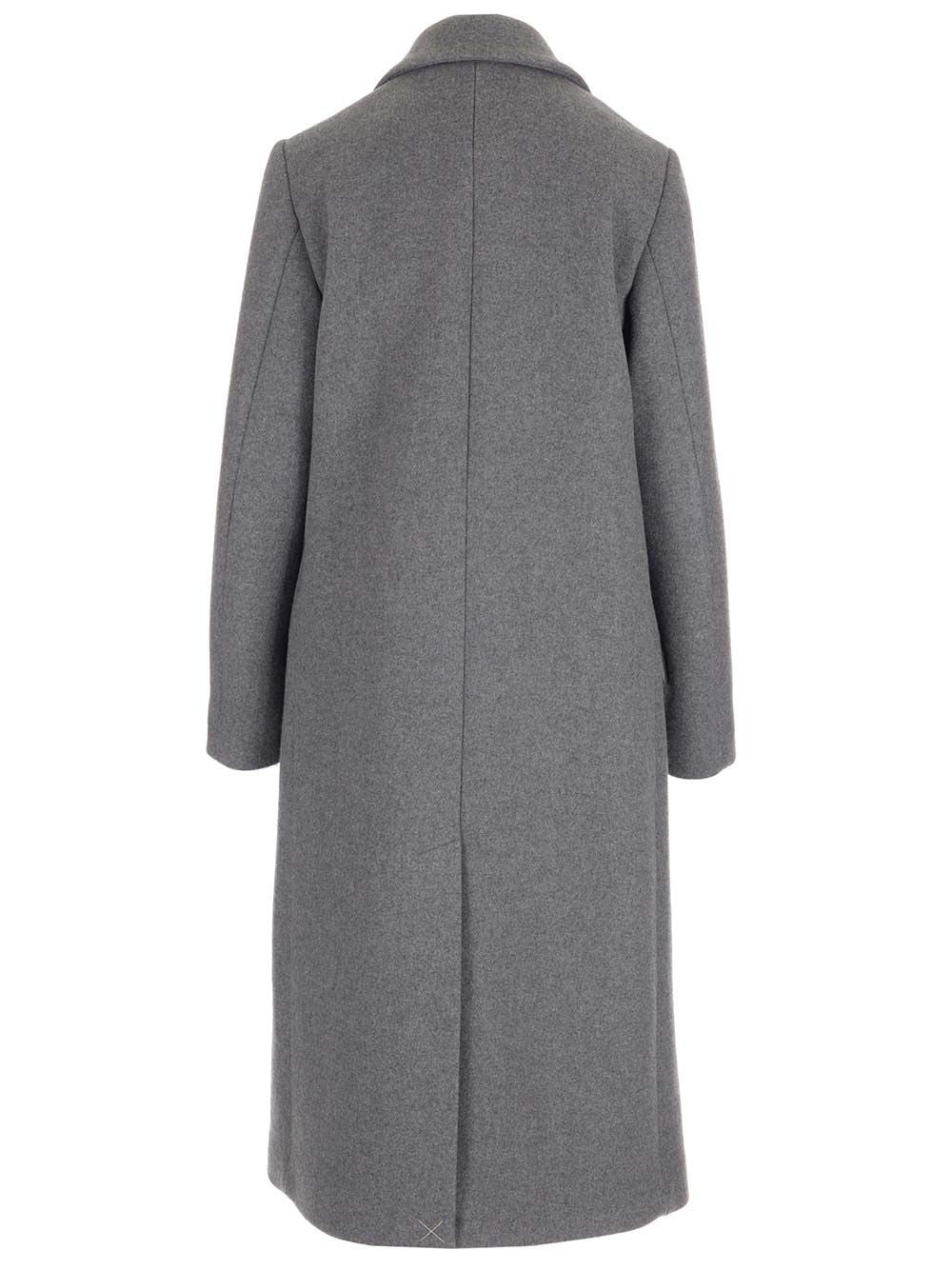 Loewe Wool And Cashmere Long Coat Coats - Grey | 0017a3d6077f00821e0c0d56177d88fb9e49029f