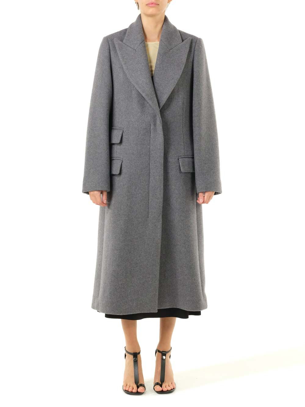 Loewe Wool And Cashmere Long Coat Coats - Grey | 56a6a3a9dad6e4baa4a41d57ec7cb31d5fe249f2