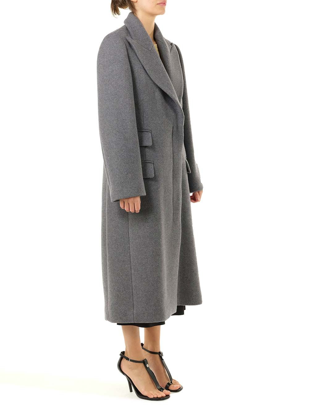 Loewe Wool And Cashmere Long Coat Coats - Grey | fdba2ecb4ff793f5c349814357dd82757d1f95f2