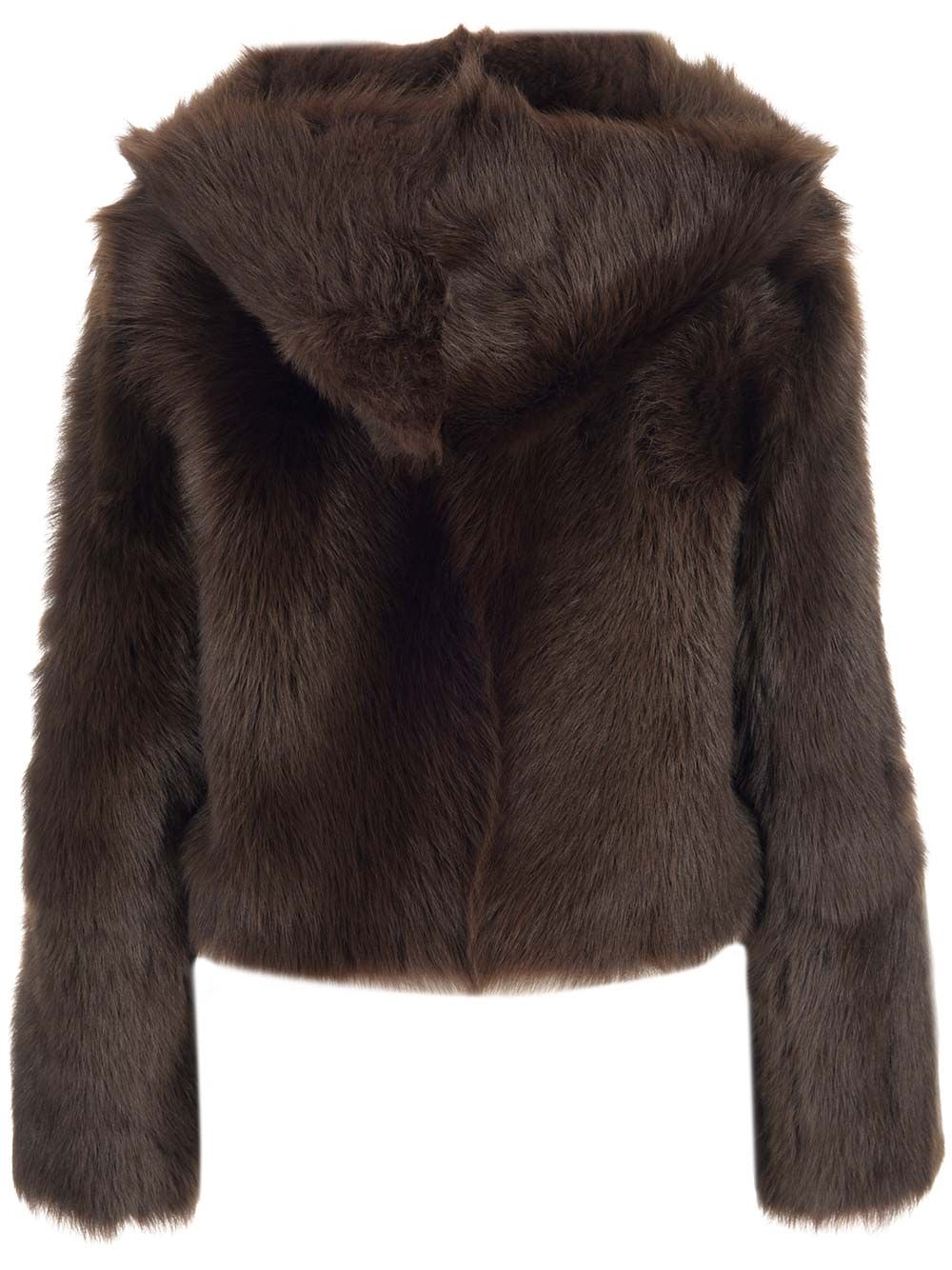 Loewe Shearling Hooded Jacket Coats - Brown | 7d90560878f1273dcba1f5da6006eb0cc19d8c0d