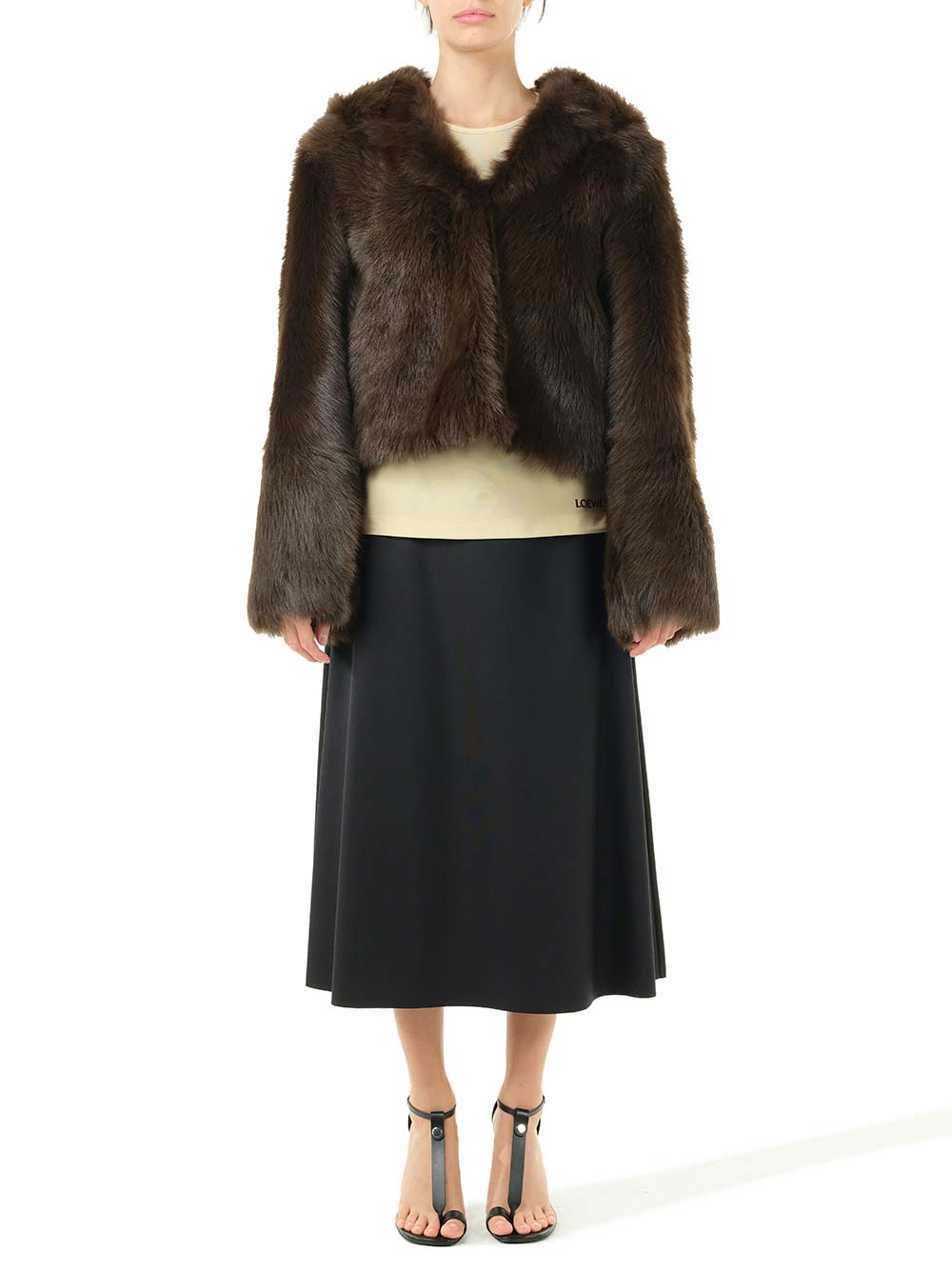 Loewe Shearling Hooded Jacket Coats - Brown | e3ca6ff0026f261eb6545982d226120865a9b263