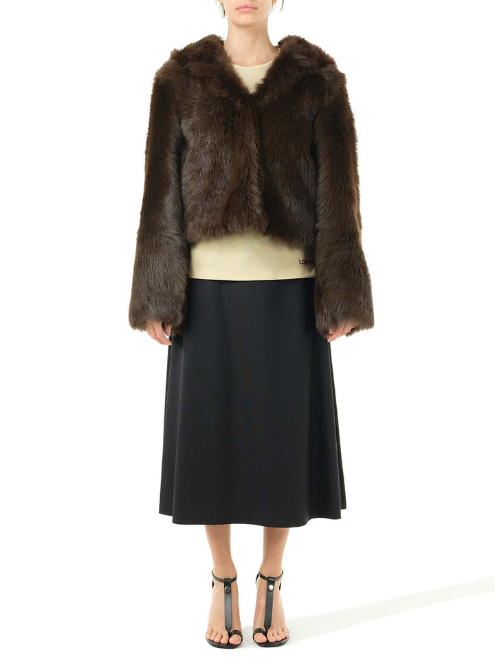 Loewe Shearling Hooded Jacket Coats - Brown | e3ca6ff0026f261eb6545982d226120865a9b263